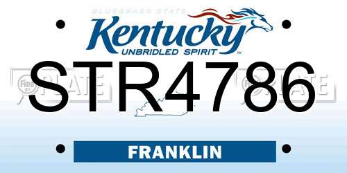 STR4786 Kentucky License Plate