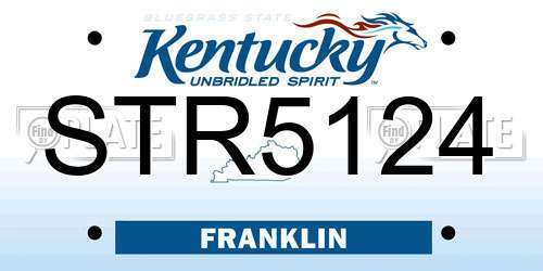 STR5124 Kentucky License Plate