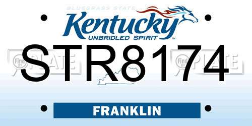 STR8174 Kentucky License Plate