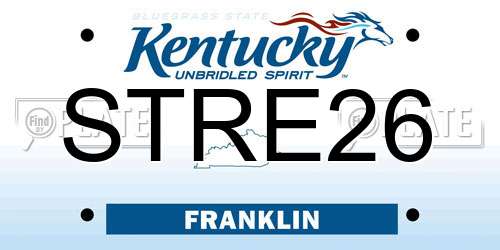 STRE26 Kentucky License Plate