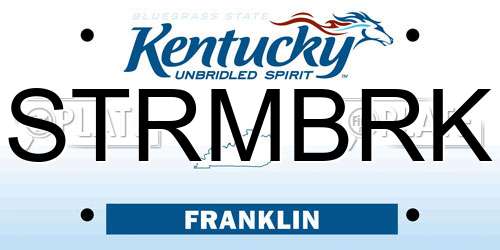 STRMBRK Kentucky License Plate