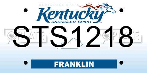 STS1218 Kentucky License Plate