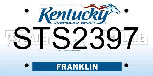 STS2397 Kentucky License Plate