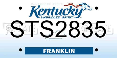 STS2835 Kentucky License Plate