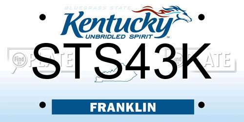 STS43K Kentucky License Plate