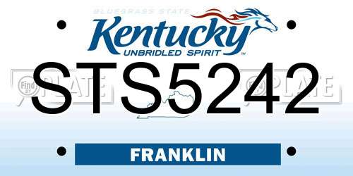 STS5242 Kentucky License Plate