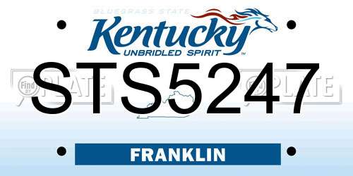 STS5247 Kentucky License Plate