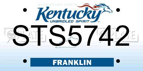 STS5742 Kentucky License Plate