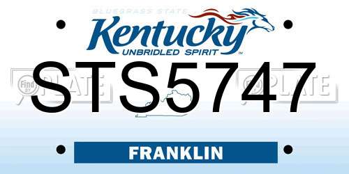 STS5747 Kentucky License Plate