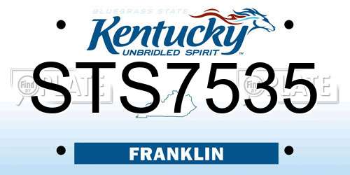 STS7535 Kentucky License Plate