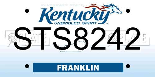 STS8242 Kentucky License Plate
