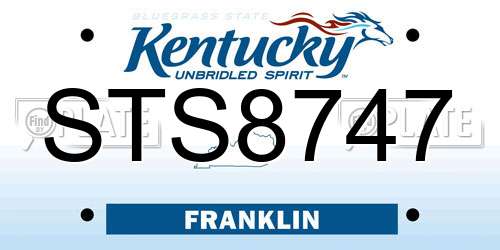 STS8747 Kentucky License Plate