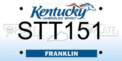 STT151 Kentucky License Plate