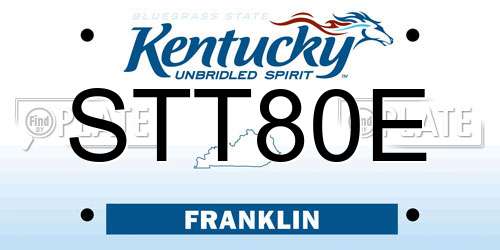 STT80E Kentucky License Plate