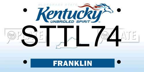 STTL74 Kentucky License Plate