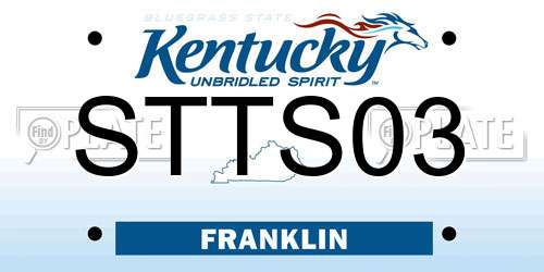 STTS03 Kentucky License Plate