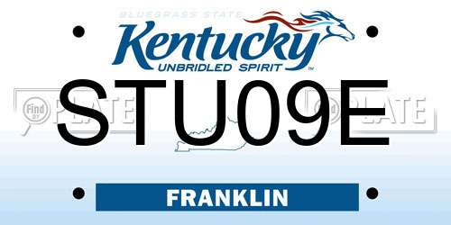 STU09E Kentucky License Plate