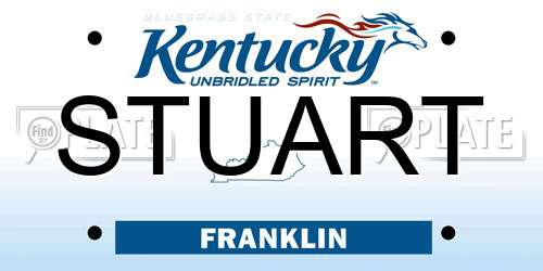 STUART Kentucky License Plate