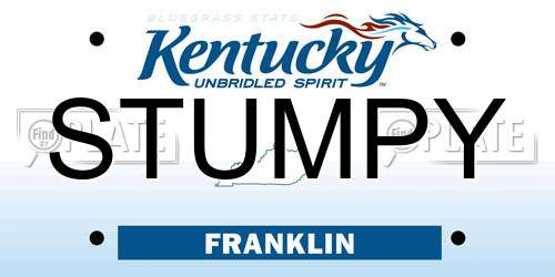 STUMPY Kentucky License Plate