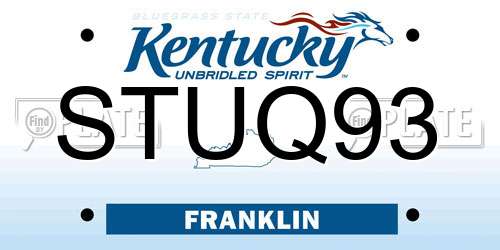 STUQ93 Kentucky License Plate
