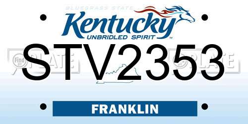 STV2353 Kentucky License Plate