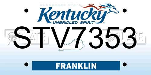 STV7353 Kentucky License Plate