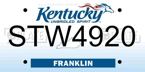 STW4920 Kentucky License Plate
