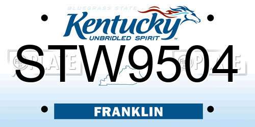 STW9504 Kentucky License Plate