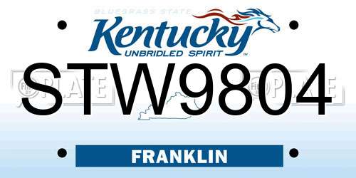 STW9804 Kentucky License Plate