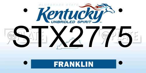STX2775 Kentucky License Plate