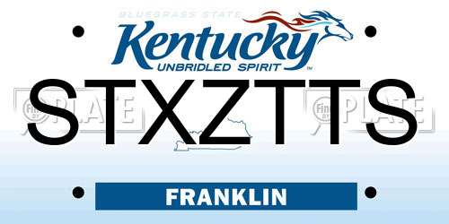 STXZTTS Kentucky License Plate