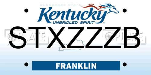 STXZZZB Kentucky License Plate