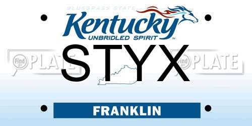 STYX Kentucky License Plate