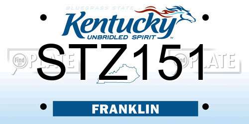 STZ151 Kentucky License Plate