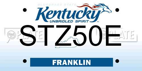 STZ50E Kentucky License Plate