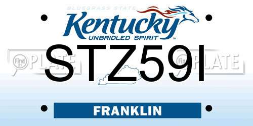 STZ59I Kentucky License Plate