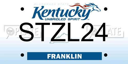 STZL24 Kentucky License Plate