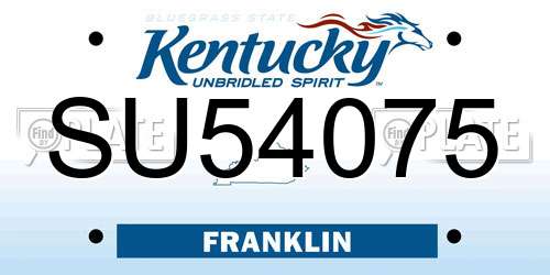 SU54075 Kentucky License Plate