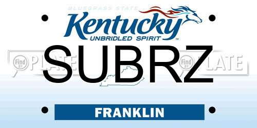 SUBRZ Kentucky License Plate