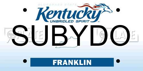SUBYDO Kentucky License Plate