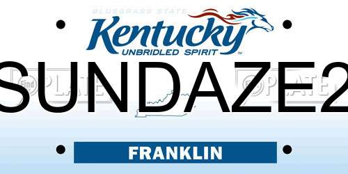 SUNDAZE2 Kentucky License Plate