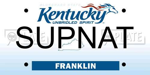 SUPNAT Kentucky License Plate