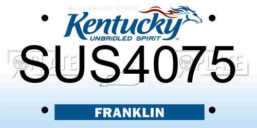 SUS4075 Kentucky License Plate
