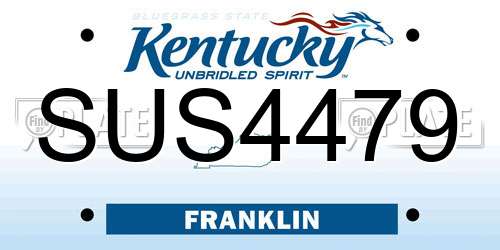 SUS4479 Kentucky License Plate