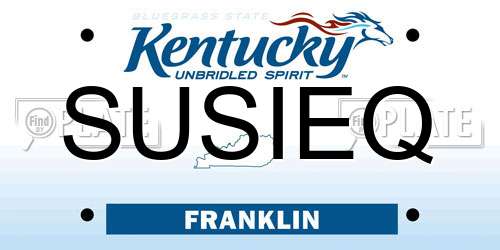 SUSIEQ Kentucky License Plate