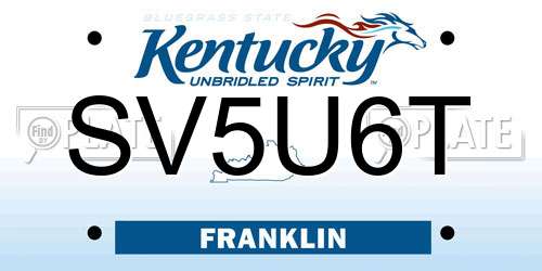 SV5U6T Kentucky License Plate