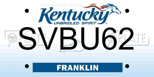 SVBU62 Kentucky License Plate