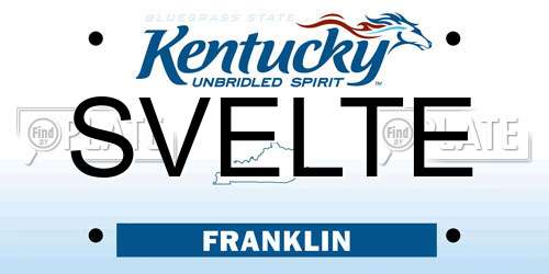 SVELTE Kentucky License Plate