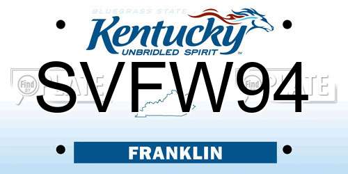 SVFW94 Kentucky License Plate