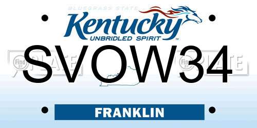 SVOW34 Kentucky License Plate